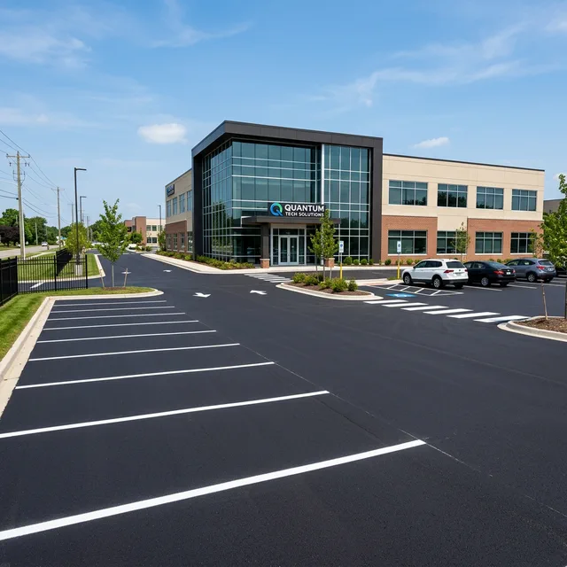 Commercial asphalt parking area example